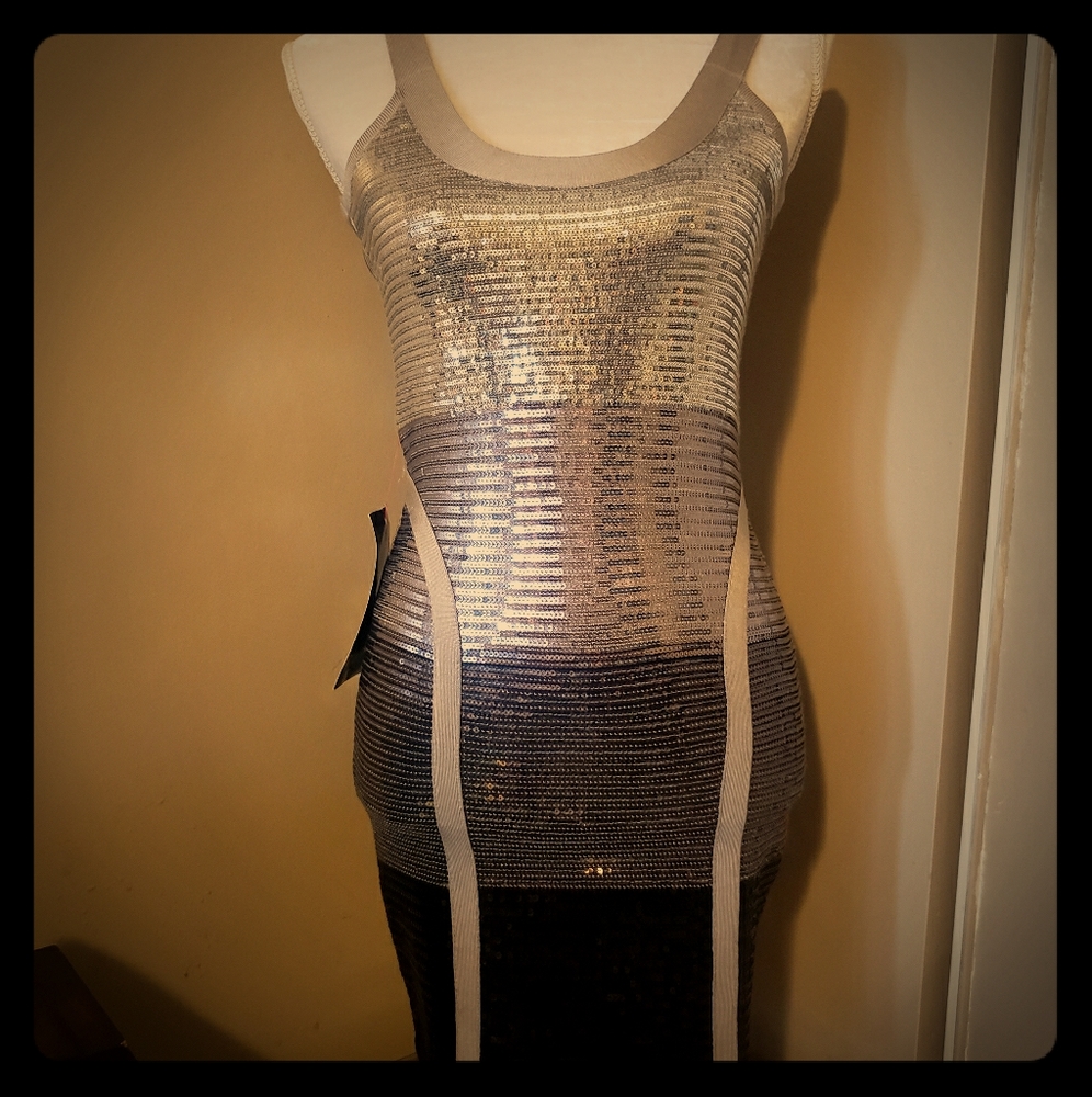 BEBE sequin dress, brand new with tags never worn!